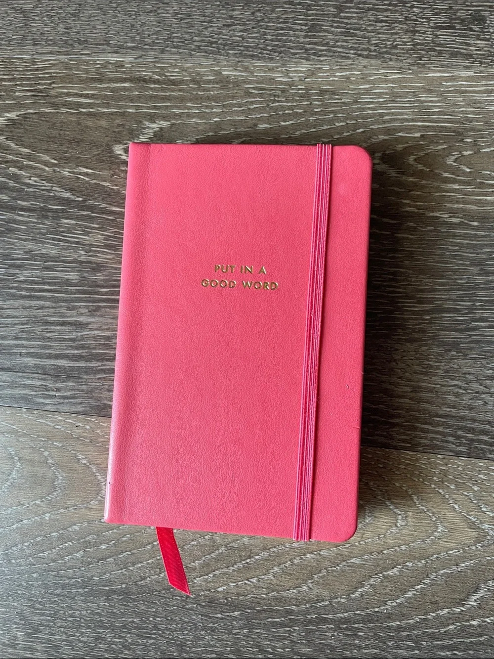 kate spade coral pink hardcover journal with gold foil text
